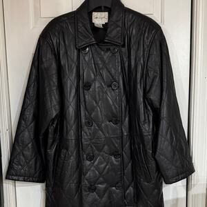 Spiegel Womens  Black Quilted Pea Coat